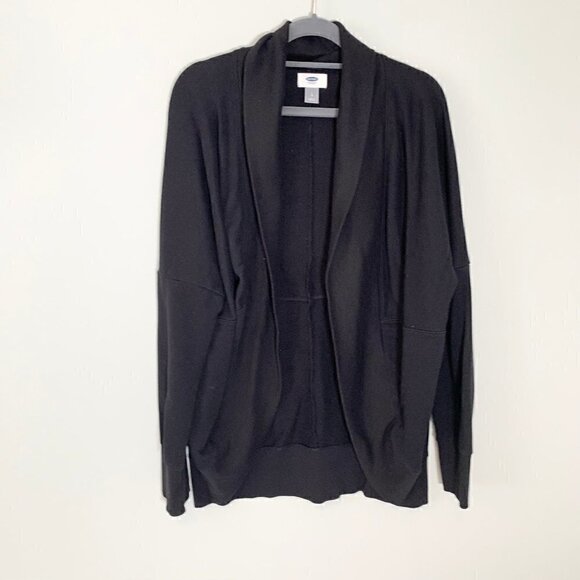 Old‎ Navy black long sleeve cocoon style open front cardigan sweater - Large - Picture 1 of 8